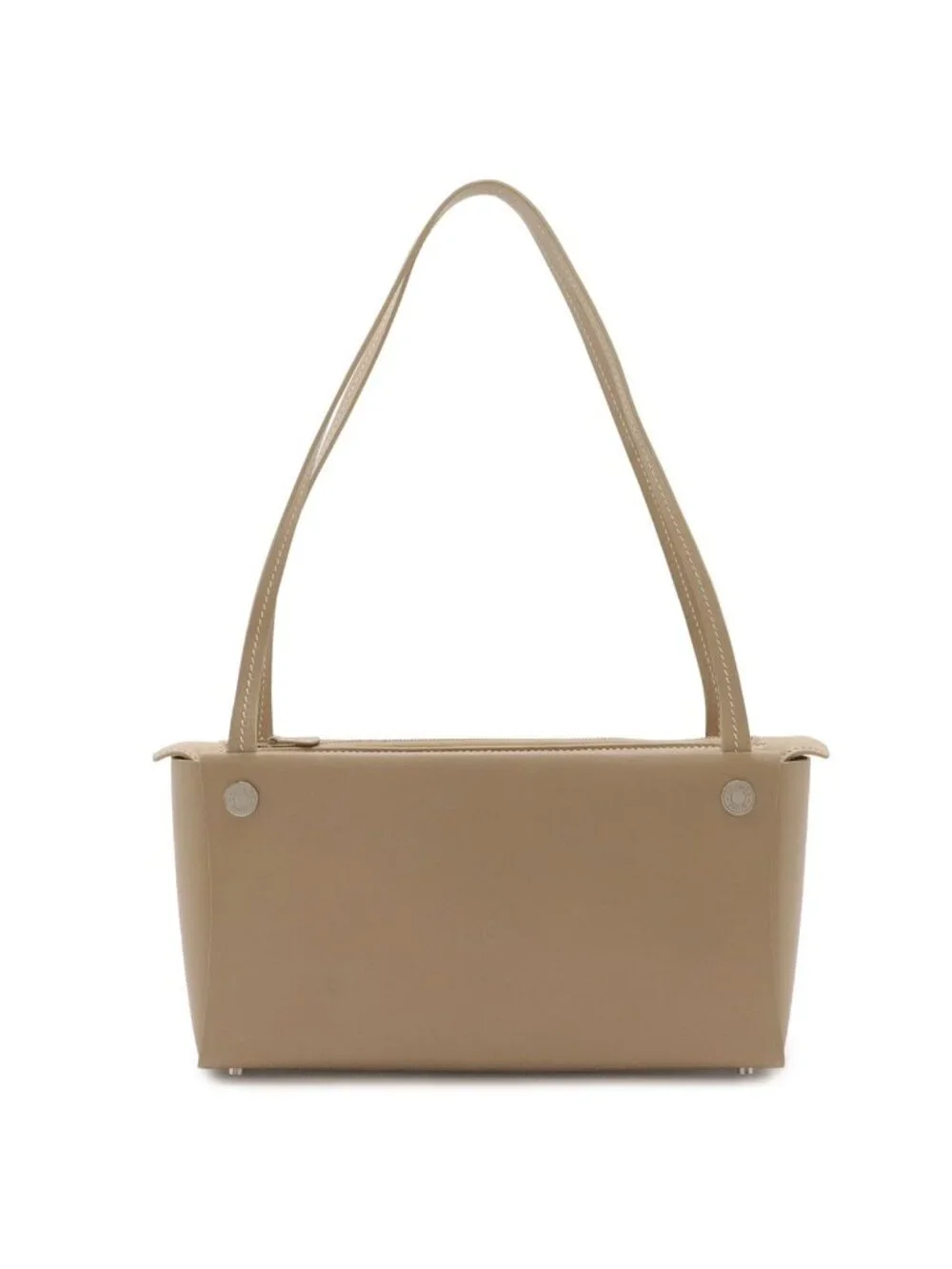 Hermes in the Box Shoulder Bag Tote Box Calf Leather Beige Silver